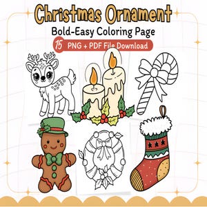 Christmas Ornament Coloring Pages | Printable PDF Download for Holiday Fun and Creativity