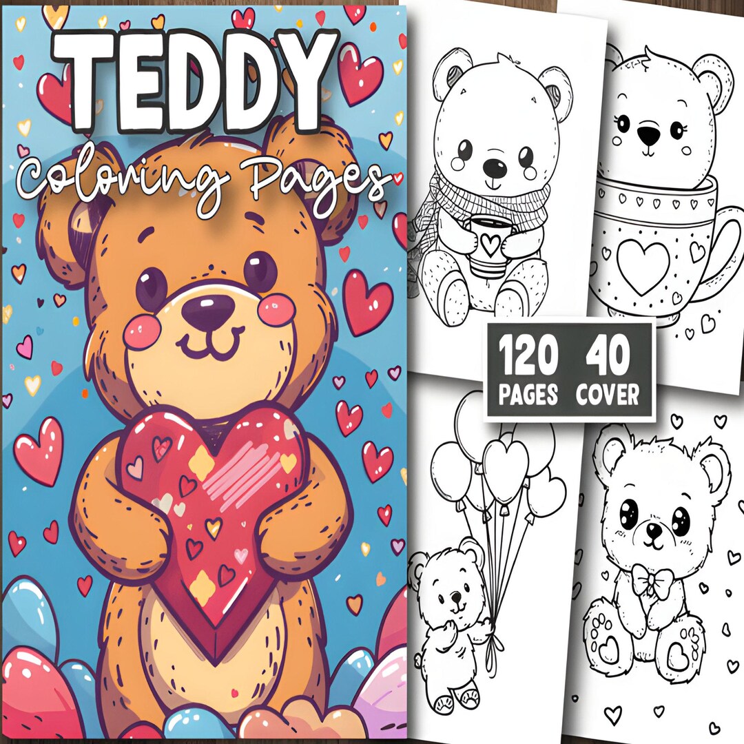 Teddy Colouring Pages for Adults | Relaxing and Printable PDF Download ...