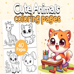 Cute Animals Coloring Pages for Kids | Fun and Printable PDF Download for Hours of Creativity
