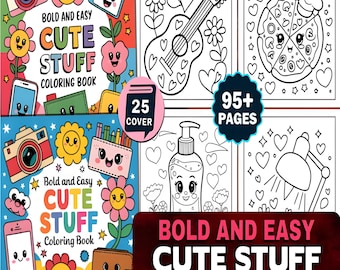 Bold and Easy Cute Stuff Coloring Pages | Fun Printable PDF Download for Kids and Beginners