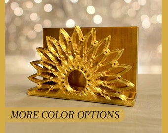 Gold Sponge Holder for Kitchen Sink with Suction Cups Scrubber Holder - 3D printed floral organizer