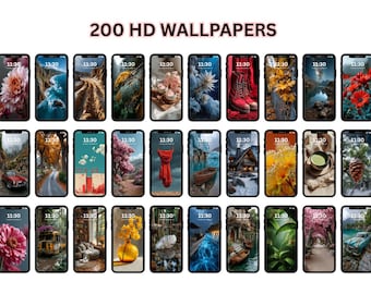 200 HD Phone Wallpapers – Nature & Modern Backgrounds (Digital Download)