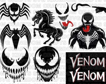 Venom SVG Bundle | Superhero Movie Clipart for Cricut and Silhouette