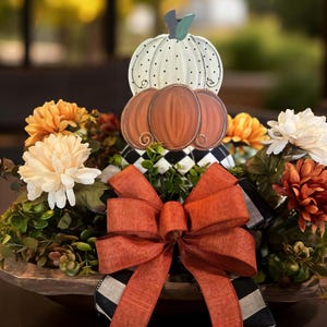 Triple pumpkin dough bowl centerpiece