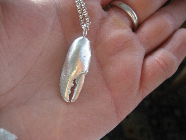 Sterling silver lobster claw necklace Etsy