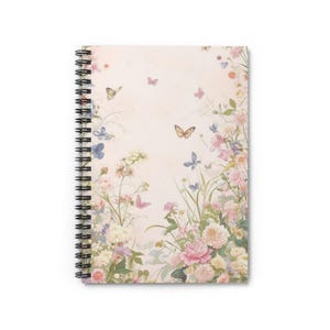 Spiral Notebook - Ruled Line Floral Cute Aesthetic