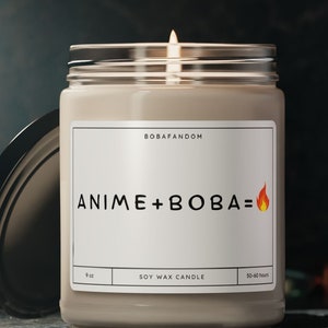 Boba Candle, Anime and Boba, Gift For Boba Lover, Bubble Tea Candle, Boba Tea Gift, Funny Boba Candle