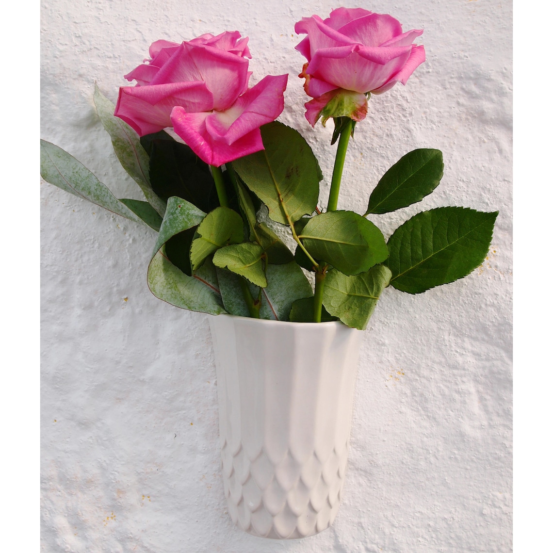 Wall Flower Vase Wall Mounted Vase Flowers on the Wall Etsy