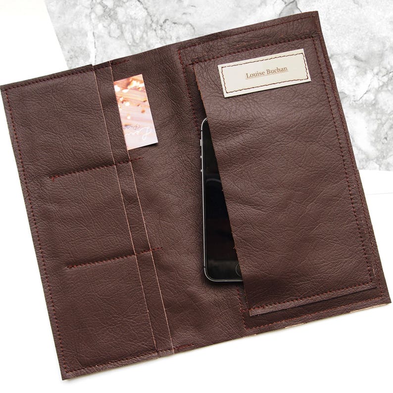 Leather Wallet Recycled Leather Wallet Ladies Luggage Hand Etsy