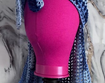 Multi-Blue Crochet Durag: Head Wrap