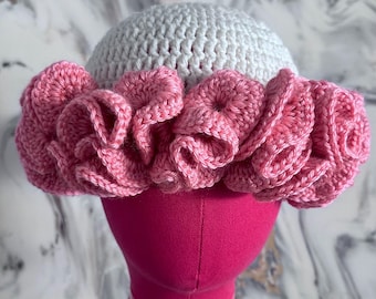 Carnation Pink Ruffle Hat