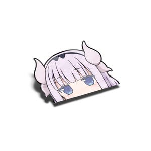 Laminated Dragon Maid Peeker Sticker, UV Resistant, Water Proof