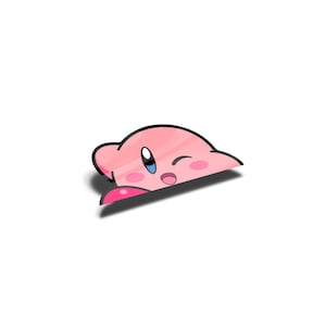 Laminated Kirby Peeker Sticker, UV Resistant, Water Proof
