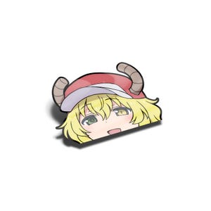 Laminated Dragon Maid Peeker Sticker, UV Resistant, Water Proof