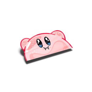 Laminated Kirby Peeker Sticker, UV Resistant, Water Proof