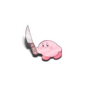 Laminated Kirby Peeker Sticker, UV Resistant, Water Proof