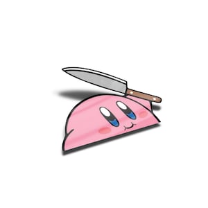 Laminated Kirby Peeker Sticker, UV Resistant, Water Proof