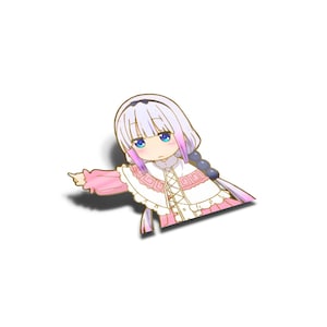 Laminated Dragon Maid Peeker Sticker, UV Resistant, Water Proof