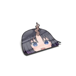 Laminated Dragon Maid Peeker Sticker, UV Resistant, Water Proof
