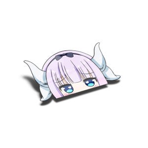Laminated Dragon Maid Peeker Sticker, UV Resistant, Water Proof