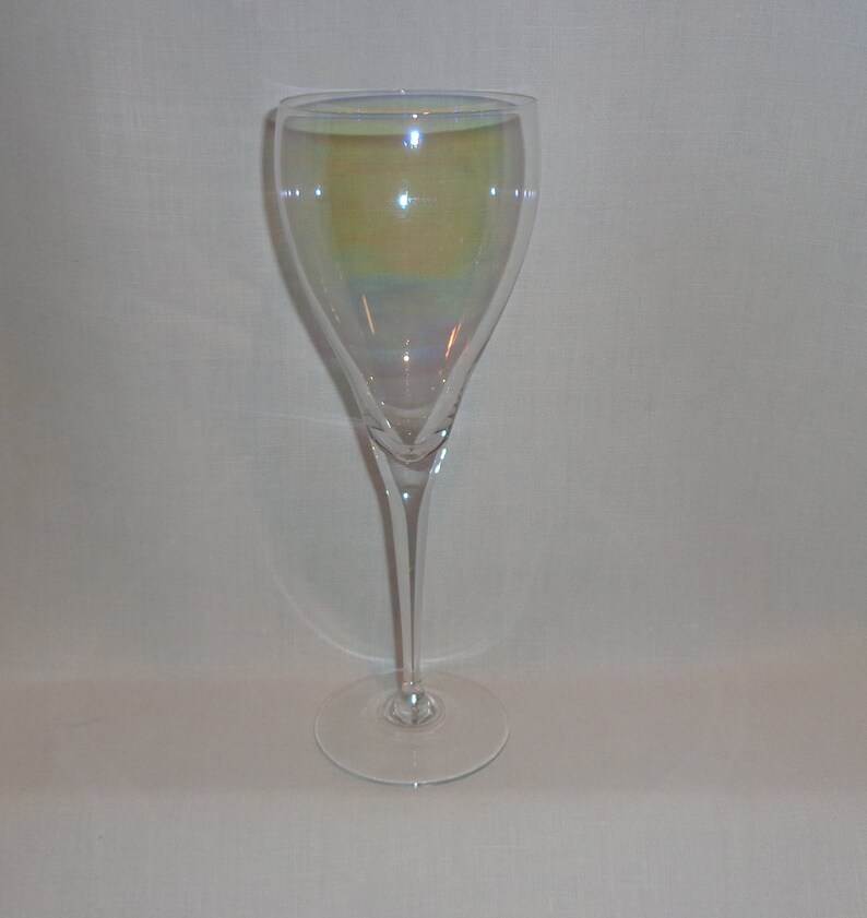 Vintage Iridescent Large Wine Glasses 4 Etsy