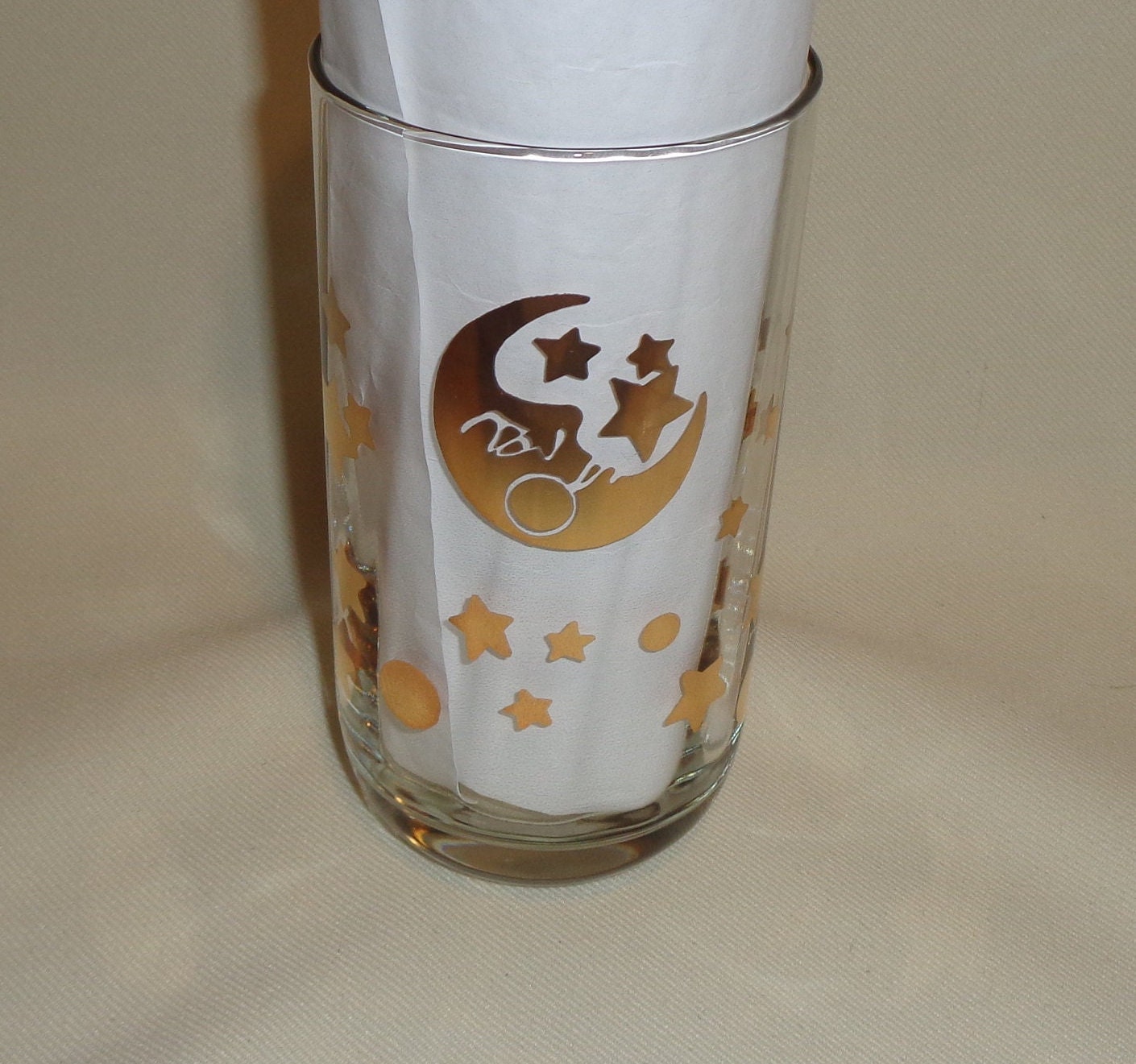 Vintage MCM Insulated Drinking Glasses Set of 4 Gold With Cork