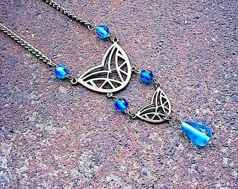 Lothlorien Necklace with Blue Glass Beads