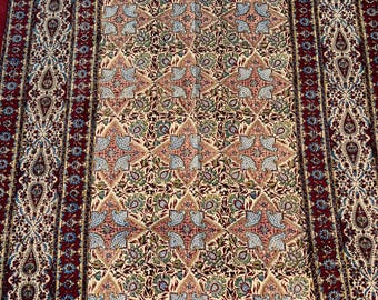 Handmade Persian Ghalamkar Tablecloth Block Printed Cotton Traditional Qalamkar Tapestry Natural Dye Table Cover
