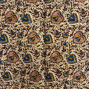 Large Handmade Persian Ghalamkar Tablecloth: Block Printed Cotton, Natural Dye (196x130 cm) image 9