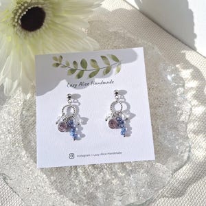 Purple & Blue Glass Beads Earrings