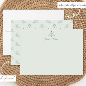 Set di cancelleria personalizzato con stampa a blocchi botanica / Regalo per nonna costiera / Nancy Meyers Aesthetic / Set da 10, 30, 50 con buste