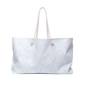 Bolsa de mano de fin de semana con diseño de concha de ostra / Regalo estético de Nancy Meyers / Costera / 24" x 13", diseño con fondo en forma de T