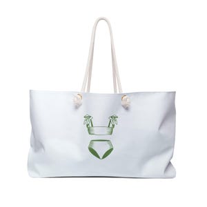 Bolso de mano Bikini Weekender / Regalo estético de Nancy Meyers / Costero / 24" x 13", diseño con fondo en T