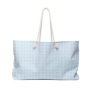Bolsa de mano azul para fin de semana / Regalo estético de Nancy Meyers / Costera / 24" x 13", diseño con fondo en forma de T