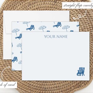 Set di cancelleria personalizzato per sedia da spiaggia / regalo per nonna costiera / estetica Nancy Meyers / set da 10, 30, 50 con buste