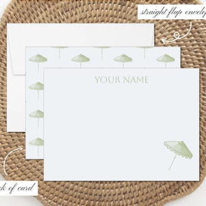 Set di cancelleria personalizzato con ombrello / Regalo per nonna costiera / Estetica Nancy Meyers / Set da 10, 30, 50 con buste
