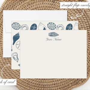 Set di cancelleria personalizzato Shell / Regalo per nonna costiera / Nancy Meyers Aesthetic / Set da 10, 30, 50 con buste