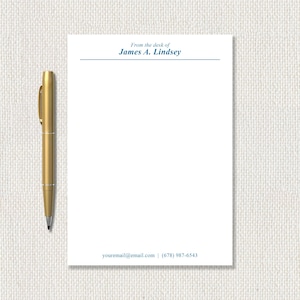 Professional Office and Desk Personalized Notepad, Custom Stationery, From the Desk Of
