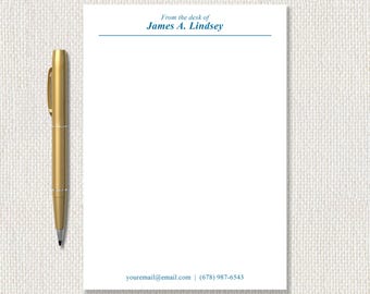 Professional Office and Desk Personalized Notepad, Custom Stationery, From the Desk Of