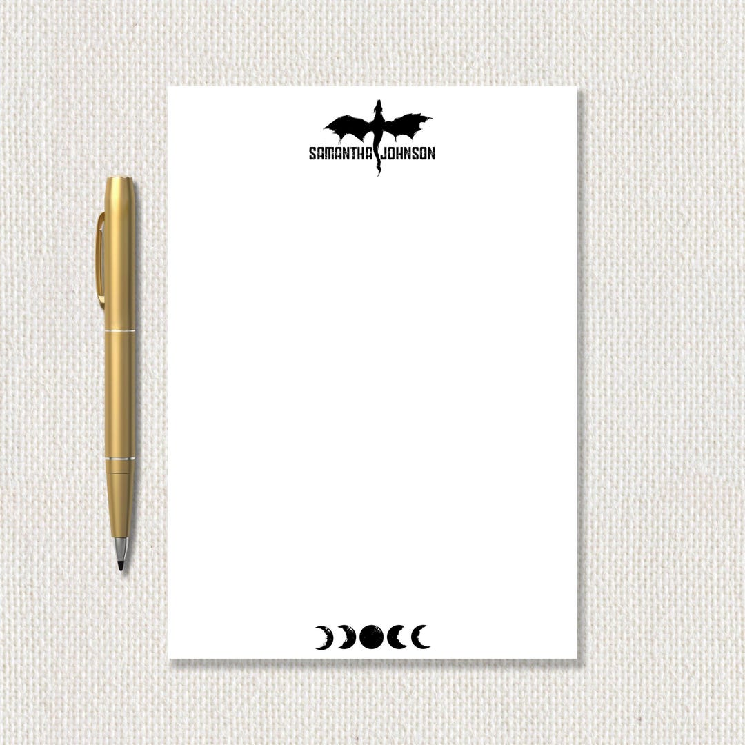 Personalized Dragon Notepad and Stationery - Custom Fantasy Notepad - Etsy