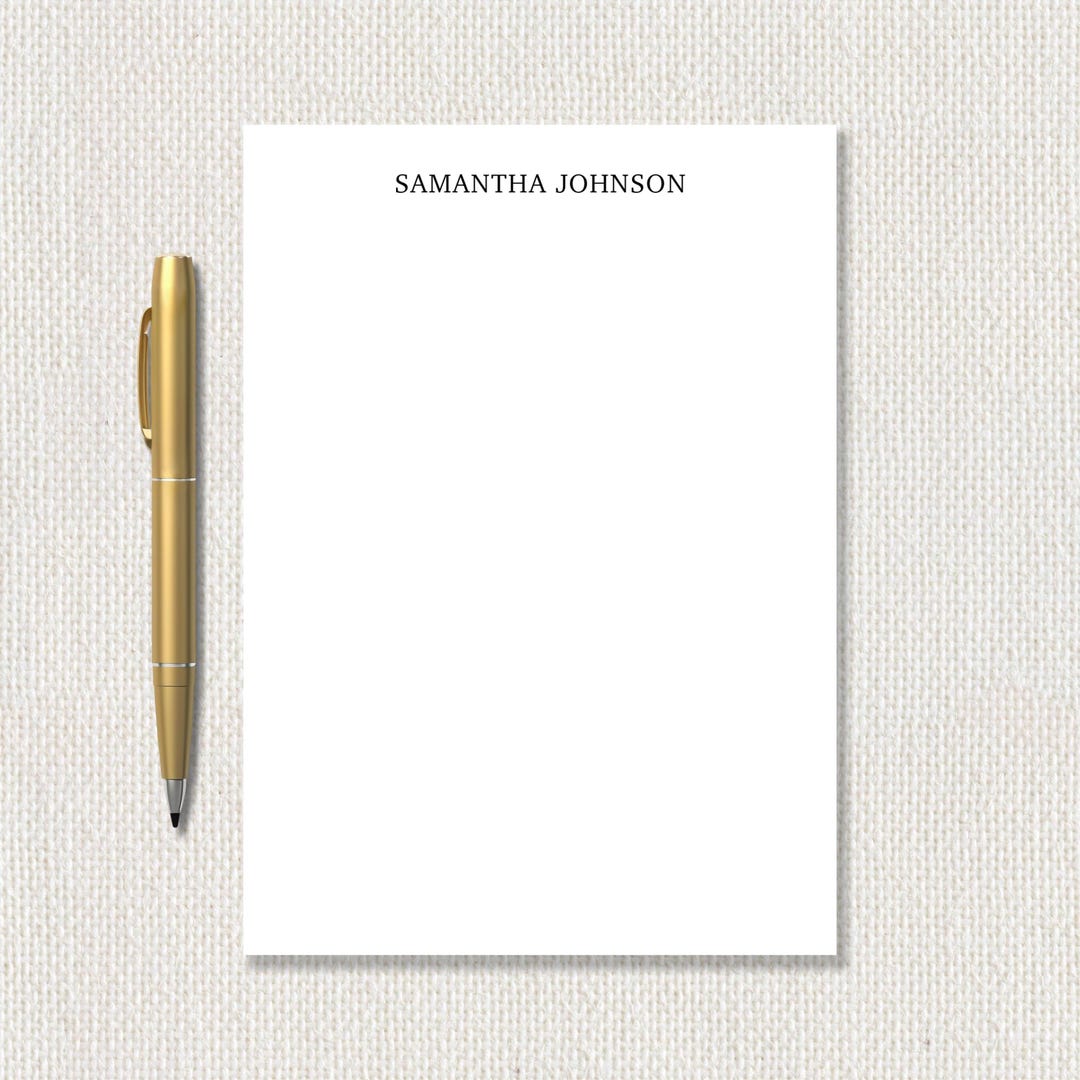 Personalized Name Notepad – Custom Color, Minimalist Stationery - Etsy