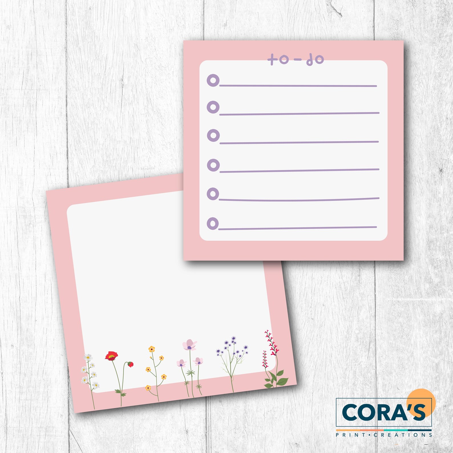 Spring Notepads Spring Floral Memo Pad Set, Kawaii Pastel Notepads - Etsy
