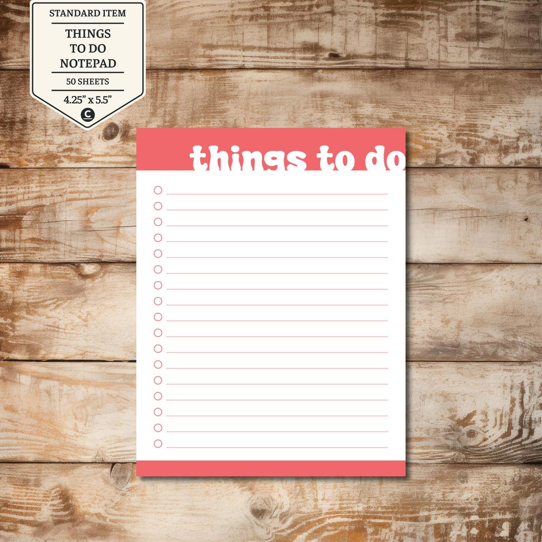 Notepad With Checkboxes This to Do List Notepad With Checkboxes - Etsy