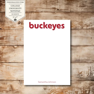 Personalized College University Notepad - Custom Colors, Mascot, & Name | Gift for Coaches, Players, Students, Family, Friends, and Fans
