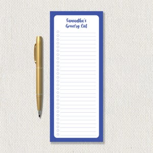 Personalized Grocery List Notepad with Checkboxes | Magnetic Option