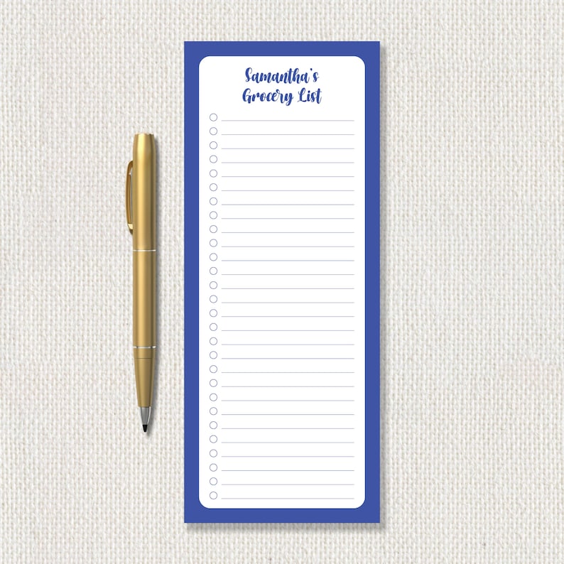 Notepad With Checkboxes Personalized Grocery List Notepad With Checkboxes | Magnetic Option - Etsy