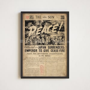 War Over Histrische Zeitung Schlagzeile Poster für Druck Front Page Krieg Poster (DIGITALER DOWNLOAD)
