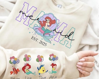 Mama mermaid Sweatshirt, mama best shirt,  Personalized Mom Sweatshirt, Mother's Day Gift, New Mom Sweatshirt, custom kids name shirt