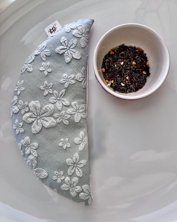 Weighted Eye Pillow, 3D Mint Green Linen Cotton, Soft Satin, Spa & Relaxation, Aromatherapy, Yoga