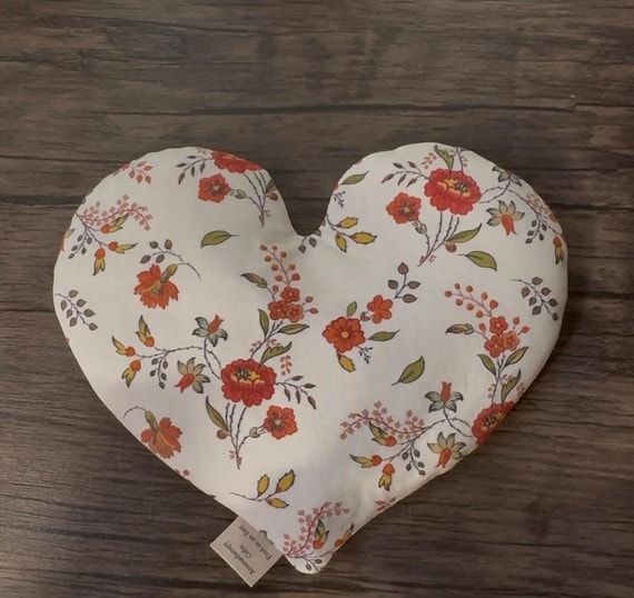 Weighted Heart Eye Pillow, Vanilla Williamsburg Toile, Heat Pack, Aromatherapy Sleep Mask, Valentines Gift